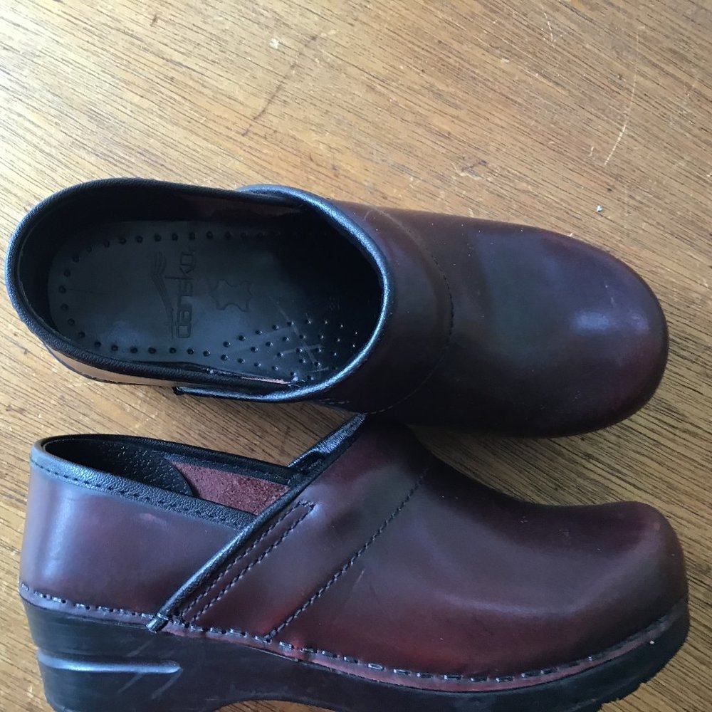 Dansko Women's Burgundy Leather Clogs